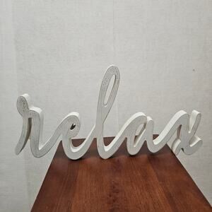 Bathroom Decor Wooden Art Wood Words Relax Sign Hobby Lobby